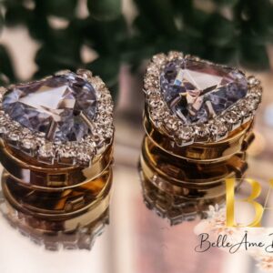 Heart Diamante Button Cover